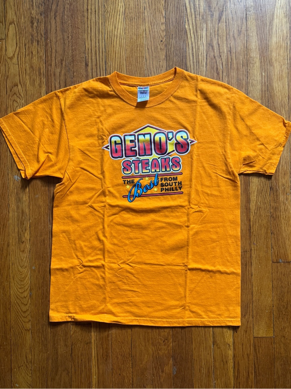 Jerzees Orange Geno's Steaks Graphic Tee